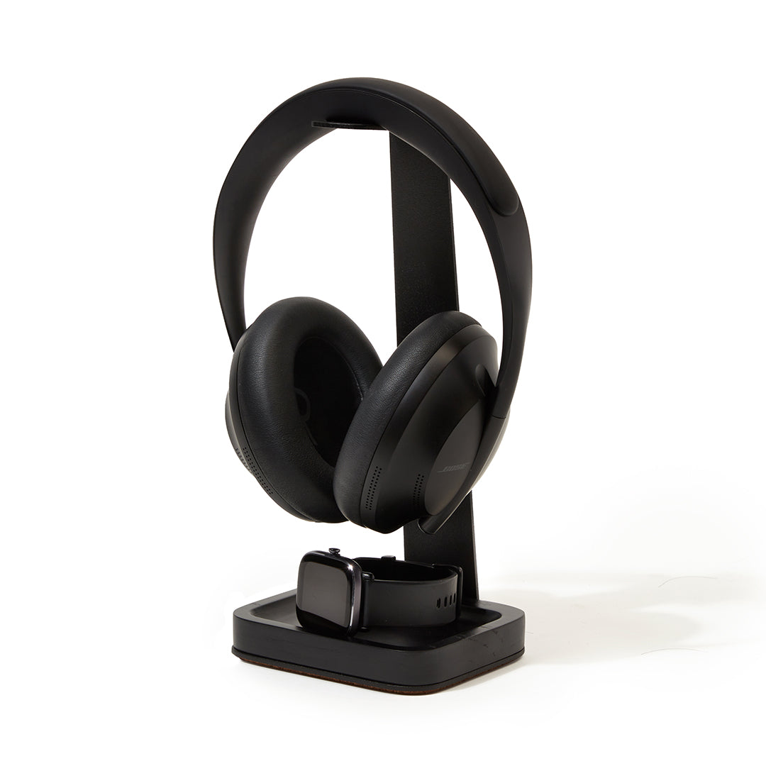 Black headphone stand