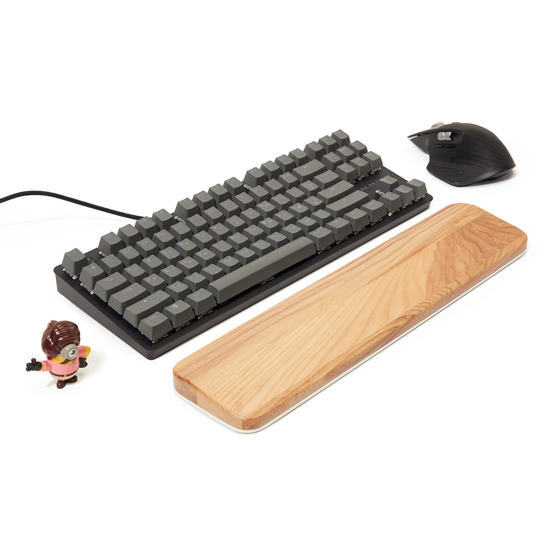 Wood wrist rest for keyboarding